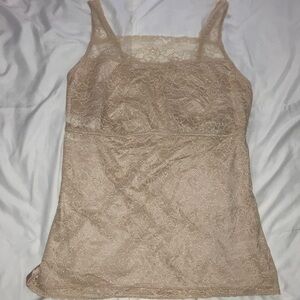Elegant Lace Tank Top - Tan